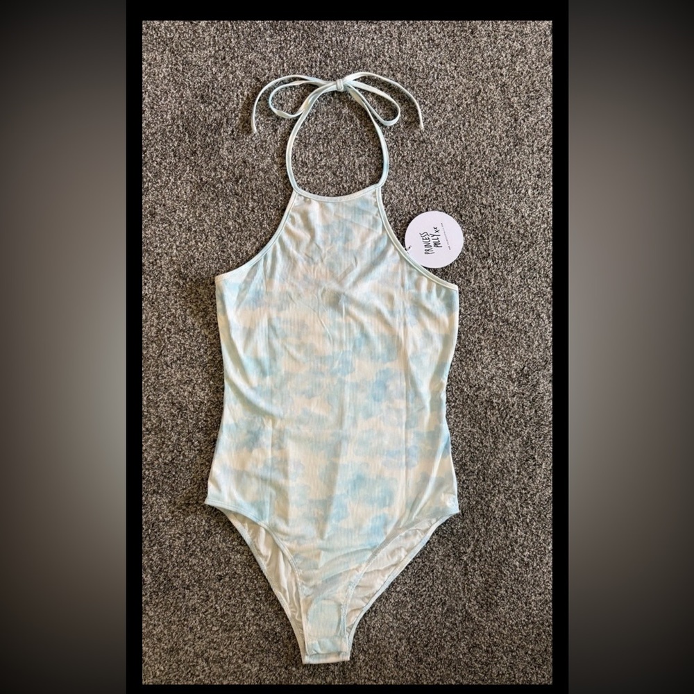 Princess Polly Cloud Nine bodysuit size 10 blue/white NWT